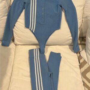 IVY PARK Blue Bodysuit with White Accents